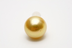 南洋白蝶真珠パールピアス　シングルデザイン　12mm　ナチュラルゴールドカラー　K18製