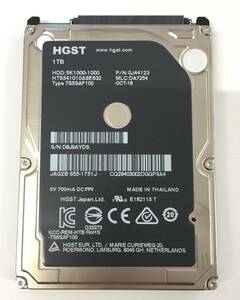 S4110835 HGST 1TB SATA 2.5インチ APPLE用 HDD 1点【中古動作品】