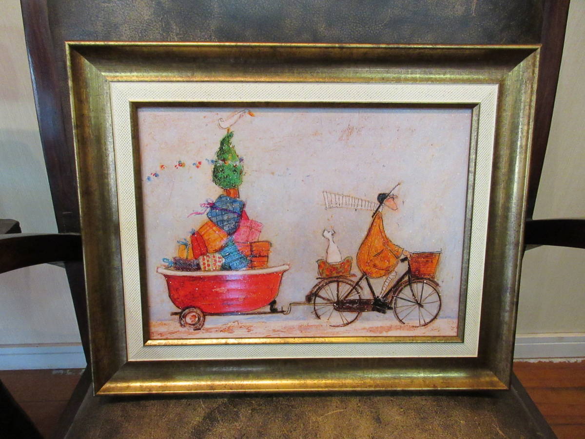 Painting Lightweight gel art frame ● Sam Toft Art Frame A Bathtub Full of Energy ● [Animals & Healing Art] Resin Frame, furniture, interior, Interior accessories, others