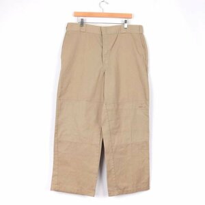 ディッキーズ ワークパンツ ペインターパンツ ワンポイントロゴ アメリカ古着 メンズ 36×30サイズ ベージュ Dickies