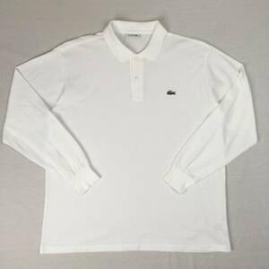 LACOSTE ラコステ ポロシャツ L1312Y 鹿の子 サイズ7 ホワイト 日本製 長袖 シャツ