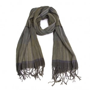  Jurgen Lehl JURGEN LEHL check wrinkle processing stole green [ lady's ]