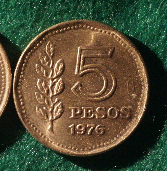 1974-78年 5月の太陽 3種3枚 アルゼンチン旧ペソレイ ARL コイン(中古