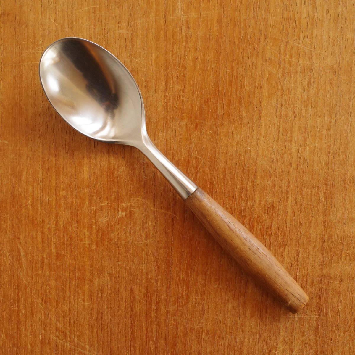 【ビンテージ】大スプーン DANSK IHQ カトラリー Fjord フィヨルド ダンスク JHQ ドイツ スプーン チーク Teak 亀裂あり