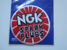 NGK SPARK PLUGS スパークプラグ 丸型 赤 白 ロゴ バイク ワッペン/自動車 バイク オートバイ レーシング 66_画像4