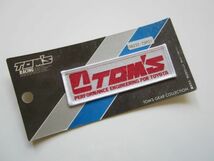 ビンテージ 正規品 TOMs トムス パーツ 長方形 ロゴ ワッペン/当時物 自動車 レーシング F1 カー用品 整備 作業着 53_画像1