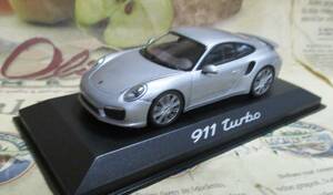 * редкость распроданный * дилер ограничение *Minichamps PMA*1/43*Porsche 911(991) Turbo Coupe 2014 серебряно-металлический 