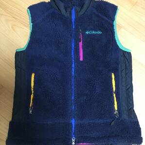 columbia コロンビア ARCHER RIDGE VEST アーチャーリッジベスト レトロベスト ボア フリース patagonia north face M 紺 ネイビー 古着