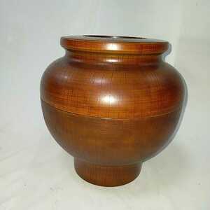 木製 木目 壷 花瓶 フラワーベース 壺 インテリア　 S