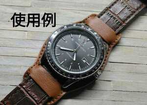  cow leather wristwatch pedestal military look 1187