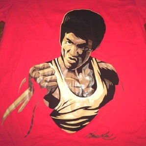 Bruce Lee ブルース・リー 龍 RESPECT Tシャツ 半袖 コットン カットソー RED L 使用少 美品/李小龍ドラゴン截拳道ジークンドー空手JKD武道の画像3