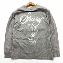 ステューシー ☆ STUSSY 超定番プリント♪ ロングスリーブ Tシャツ 長袖 Sサイズ グレー ストリート ゆるだぼ ヒップホップ■DB205_画像3