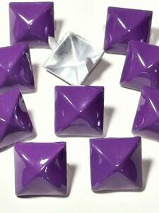パンク　鋲 スタッズ　レザークラフト　ピラミッド16ミリ　紫　100個　送料無料