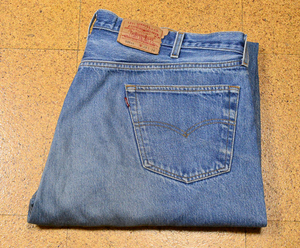  color ..*! large size W48# records out of production # American 2002 year 2 month made Vintage Levi's 501XX corn Mill z company manufactured Denim button reverse side stamp 555va Len sia