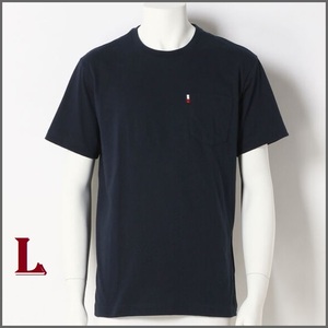 JS M SS POCKET TEE 胸ポケットにアクセントTシャツ ネイビーL　TOMMY HILFIGER #ngTOMMY