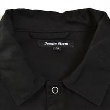 〇438139 Jungle Storm ジャングルストーム ○シャツジャケット オーバーサイズ ダブルポケット サイズM メンズ ブラック_画像7