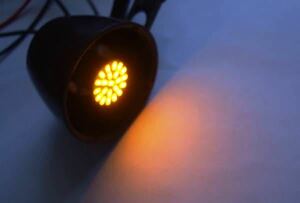 ＜LEDS07Y-004＞ 21SMD 小型 LED ウインカー、ポジション用 ２個セット アンバー（オレンジ色） S25 シングル球
