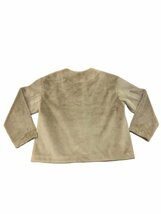 美品 UNIQLO ユニクロ スムースヤーン フリース ノーカラー ファー ジャケット レディース XL ショートコート ベージュ系 アウター No.376_画像2