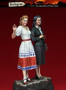 スターリングラード 1/35 第二次世界大戦 フランス 解放を喜ぶ婦人 パリ解放1944年 2体セット レジンキット