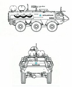 プラッツ 1/72 フィンランド国防軍 Sisu xa-180装甲車 初期マーキング プラモデル FIP-2 成形色