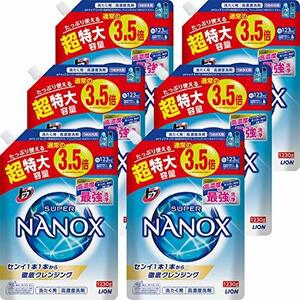 トップ ナノックス(NANOX)【ケース販売 大容量】トップ スーパーナノックス 蛍光剤無配合 高濃度 洗濯洗剤 液体 詰め替え