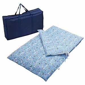 西川リビング スヌーピー お昼寝布団 セット 5点 洗える 保育園 収納バッグ付き 持ち運び便利 おひるね ふとん ブルー コミック柄