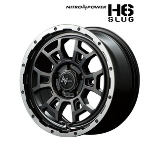 MID NITROPOWER H6 SLUG (セミグロスガンメタ/フランジDC/リムヴァーレイポリッシュ) アルミホイール 4本セット 16×6.0J 4H PCD100 +40