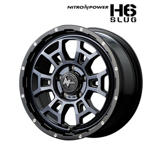 MID NITROPOWER H6 SLUG (ブラッククリア/ピアスドリルド) アルミホイール 4本セット 17×6.5J 4H PCD100 +45