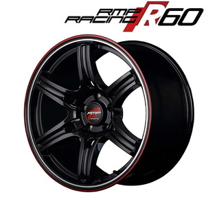 MID RMP RACING R60 (クリスタルブラック/デュアルポリッシュ/レッド＆クリア) アルミホイール 4本セット 18×7.5J 5H PCD114.3 +40