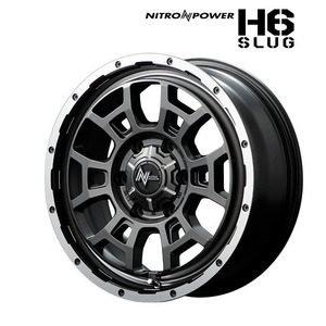 MID NITROPOWER H6 SLUG (セミグロスガンメタ/フランジDC/リムヴァーレイポリッシュ) アルミホイール1本 17×8.0J 6H PCD139.7 +20