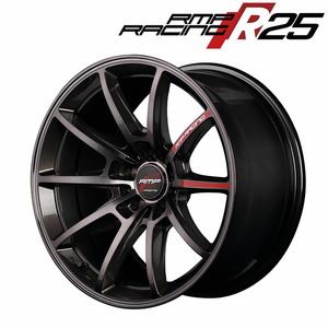 MID RMP RACING R25 (ガンメタポリッシュ/ブラッククリア) アルミホイール1本 17×7.0J 5H PCD112 +48