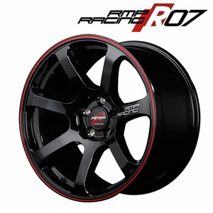 MID RMP RACING R07 (ブラック/リムレッドライン) アルミホイール 4本セット 16×6.0J 4H PCD100 +43