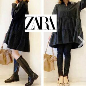 ZARA シャツワンピース 黒色サイズはMサイズで良かったです