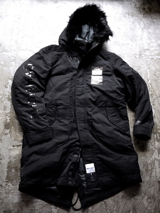 極少入荷 22AW/NY購入 BLACK/L/NIKE DOUBLE ZIP 'CAMPIONE' Down Fill Parka Hooded Jacket ''SHIELD LABEL''/Mods coat/ダウン