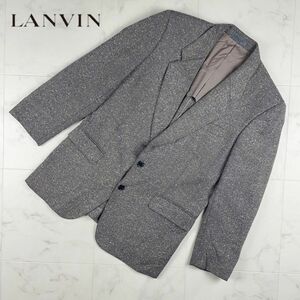 LANVIN ランバン ネップ ヘリンボーン テーラードジャケット イタリア製 背抜き メンズ グレー サイズS*QB134