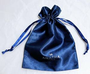 AGATHA PARIS Agata pouch pouch navy blue navy satin accessory jewelry yoke car - terrier 