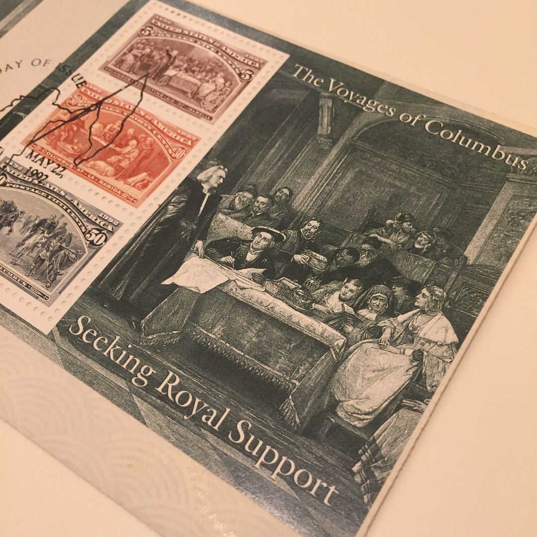 ○ [Livraison gratuite] 1992 Columbus peinture feuille de timbre à l'étranger Espagne Amérique Post Set 4 Vintage Antique Rétro, antique, collection, Documents imprimés, autres