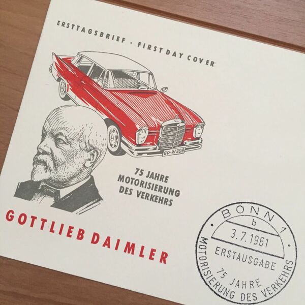 ○【送料無料】1961年 ダイムラー は が き ポ ス ト ダイムラーベンツ ドイツ車 外車 Benz 自動車