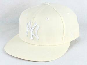 希少《Dead Stock / YANKEES》90s2000s デッド【 NEW ERA アメリカ製 59FIFTY ヤンキース 白白 ベースボール キャップ 7 3/8 ビンテージ】