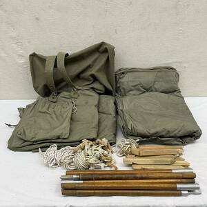 [ large rare article ] that time thing old Japan army? canopy .. khaki - army thing? military land army? tent day . heaven curtain retro outdoor tent . industry 