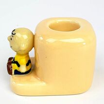 スヌーピー チャーリー・ブラウン フィギュア付き歯ブラシスタンド オレンジ SNOOPY_画像2