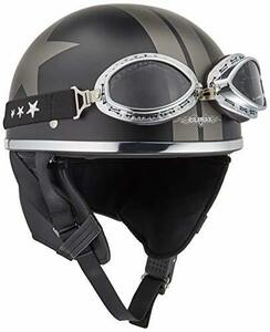 TNK industry Speed pitoCL-950DX vintage helmet half mud black / gunmetal Star 51128 FREE ( head .