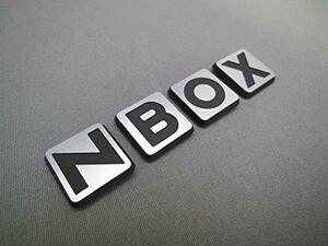 ホンダ 新型 NBOX NBOX Custom H29.9～ 専用 NBOX リアゲートボタンエンブレム 4pcs(ブラッシュドシルバー）