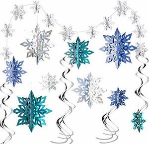 ZOYUBS クリスマス 立体 雪の結晶 クリスマスガーランド 雪の結晶 ペーパー クリスマス ガーランド スノーフレーク デコレーション