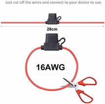 GTIWUNG (小型)防滴 平型ヒューズホルダーコード付き ヒューズキャップ ヒューズボックス ヒューズホルダー 32V 20A_画像2