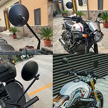 汎用バイクミラー 丸型ミラー ハーレー用ステー付属 10mm 8mm 正ネジと逆ネジ 鏡面直径97mm_画像6