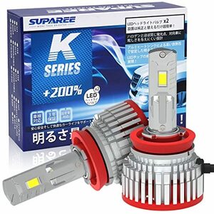 【業界最高輝度】SUPAREE H8 H11 H16 led ヘッドライト 新車検対応 18000LM 12V/24V車対応 ホワイト 6500K ファン付き 爆光 LEDバルブ