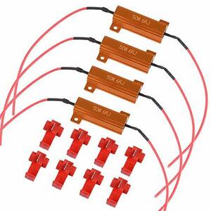 Futwod ハイフラ防止抵抗 LED ウインカー ハイフラ防止 抵抗 50W 6Ω 6オーム ハイフラ防止抵抗器 ウインカー抵抗 ハイフラ抵抗