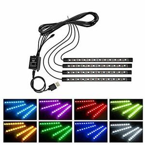 ledテープ 高輝度 RGB ledテープライト USB式 防水テープライト 全8色に切替 カー内部LED装飾ライト 多種フラッシュモード 明るい