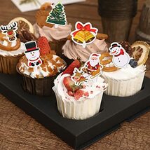 Lanito カップケーキトッパー クリスマス かわいい ケーキデコレーション 74本 果物/お菓子/お弁当用 パーティグッズ Merry Christmas飾り_画像5